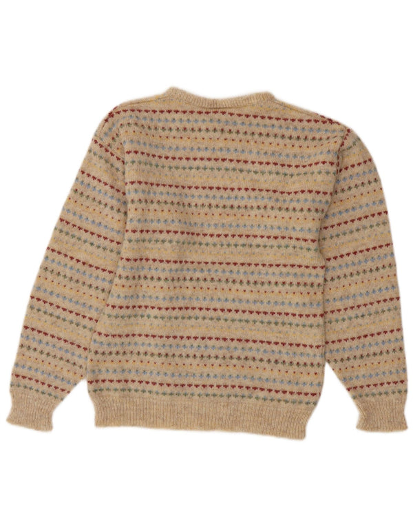 LAURA ASHLEY Damski sweter z okrągłym dekoltem UK 10 Small Beige Fair Isle