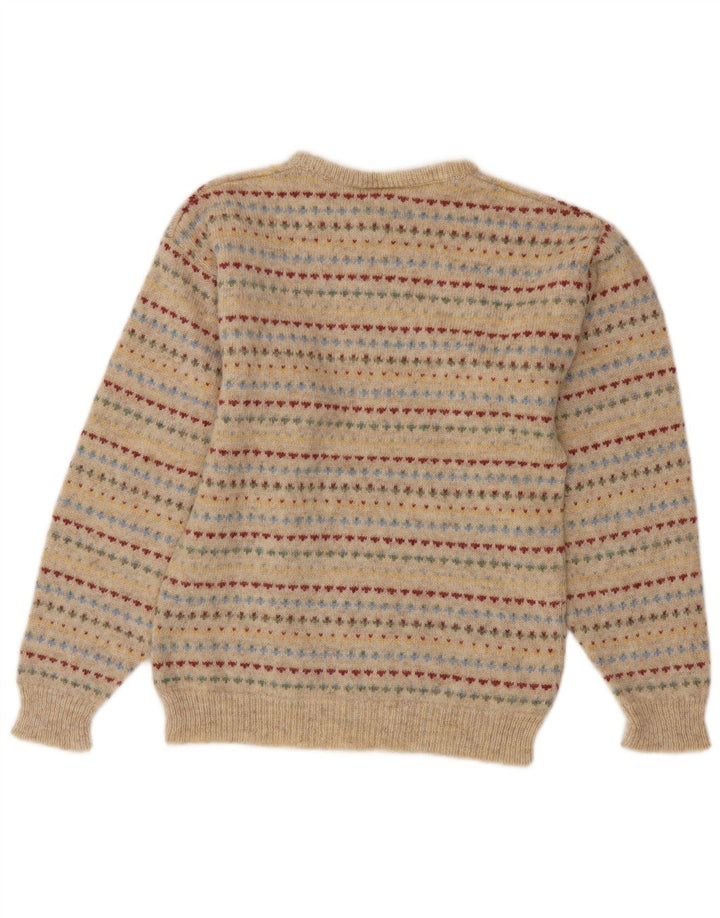 LAURA ASHLEY Damski sweter z okrągłym dekoltem UK 10 Small Beige Fair Isle