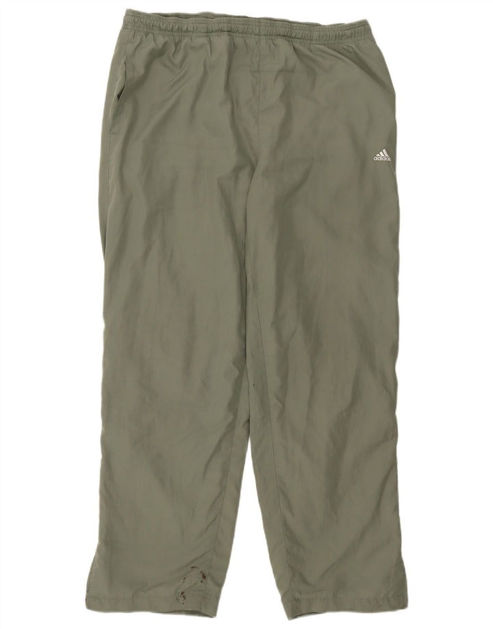 Męskie spodnie dresowe Adidas UK 44/46, duże, khaki, poliester