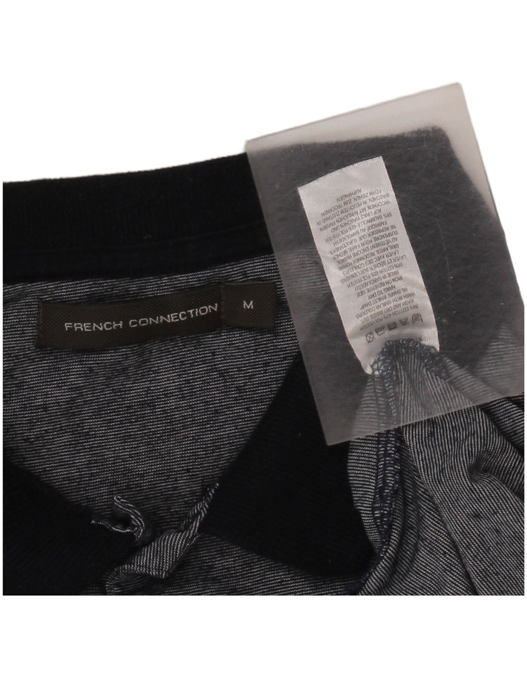 Męska koszulka polo FRENCH CONNECTION Średni granatowy, bawełniany nakrapiany