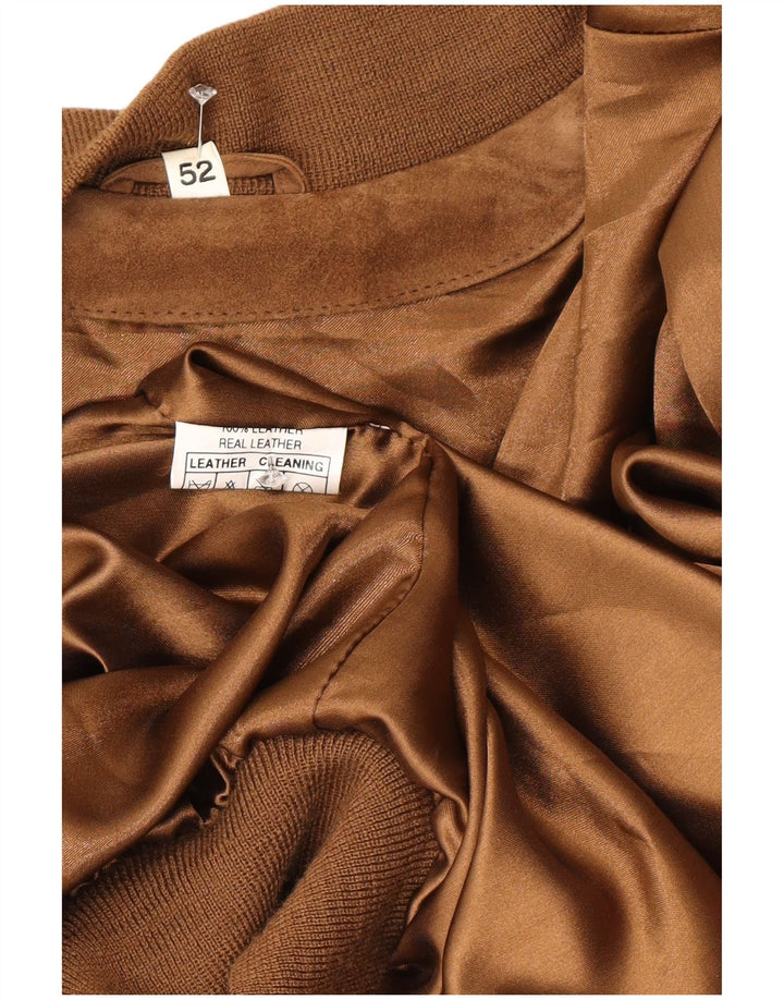 Vintage męska zamszowa kurtka IT 52 XL brązowa skóra