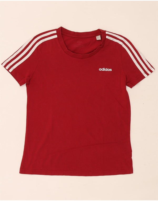 Damska koszulka Adidas Top UK 12/14 Średnia czerwona bawełna