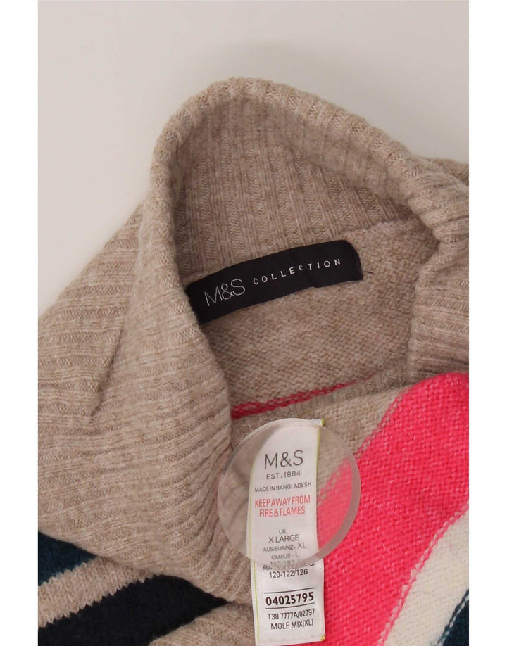 Marks & Spencer Damski sweter z golfem, UK 18 XL, wielokolorowy