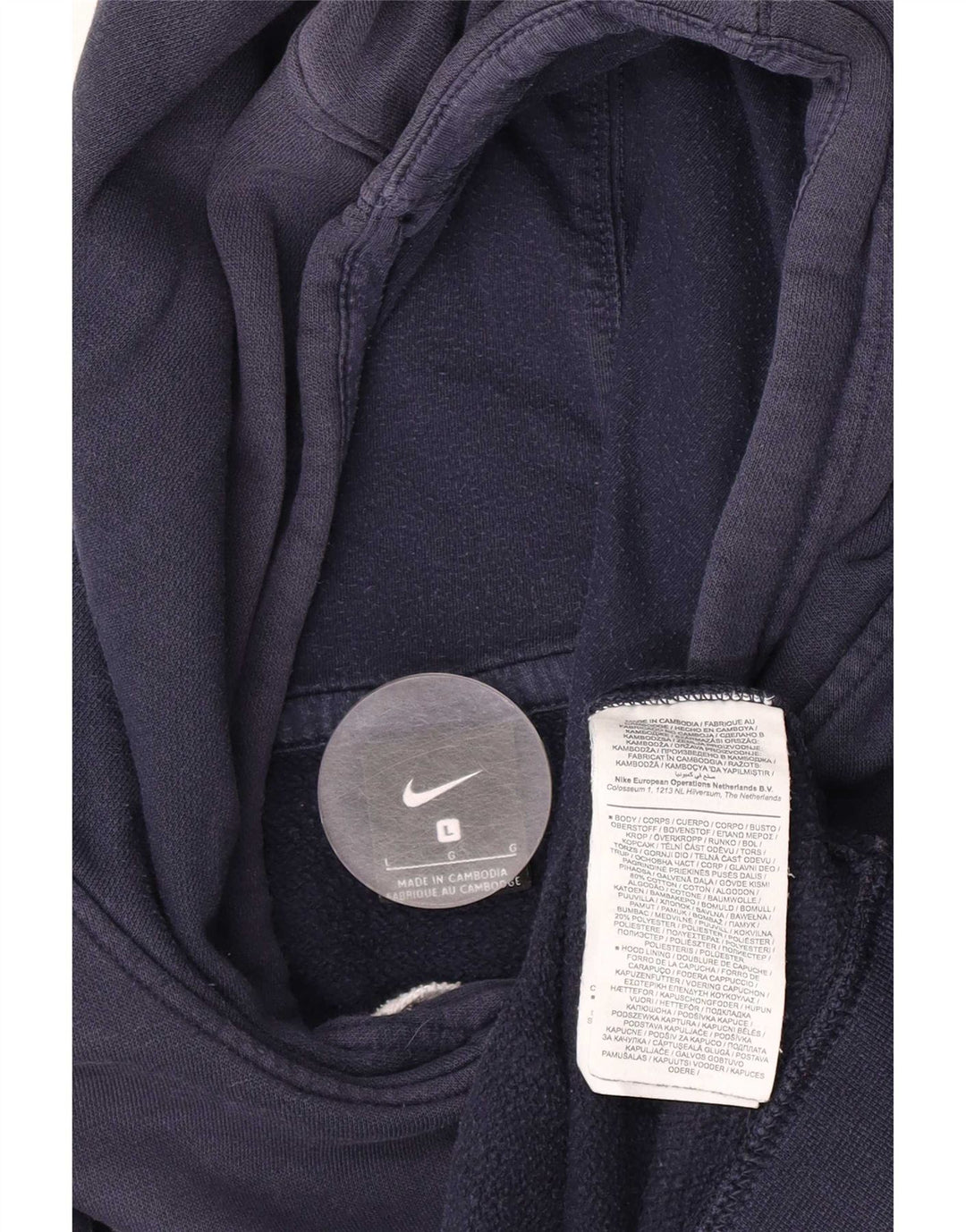 Męski sweter z kapturem Nike, duży, granatowy, bawełniany
