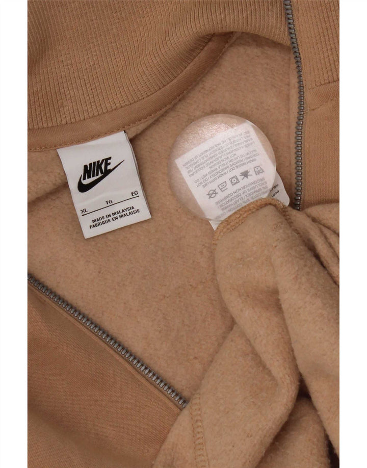 Męski sweter z zamkiem błyskawicznym Nike XL, brązowy, bawełniany