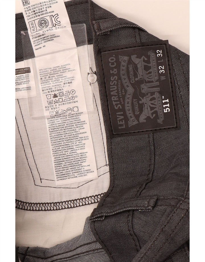 Męskie jeansy LEVI'S 511 Slim W32 L32 Granatowa bawełna