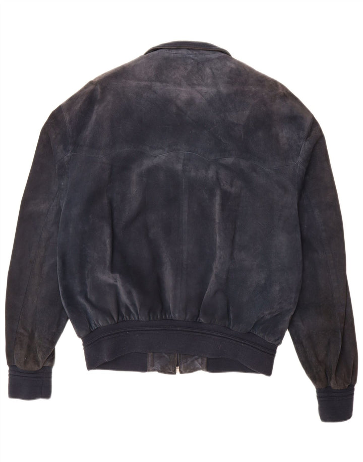 Vintage męska zamszowa kurtka bomber UK 42 XL granatowa
