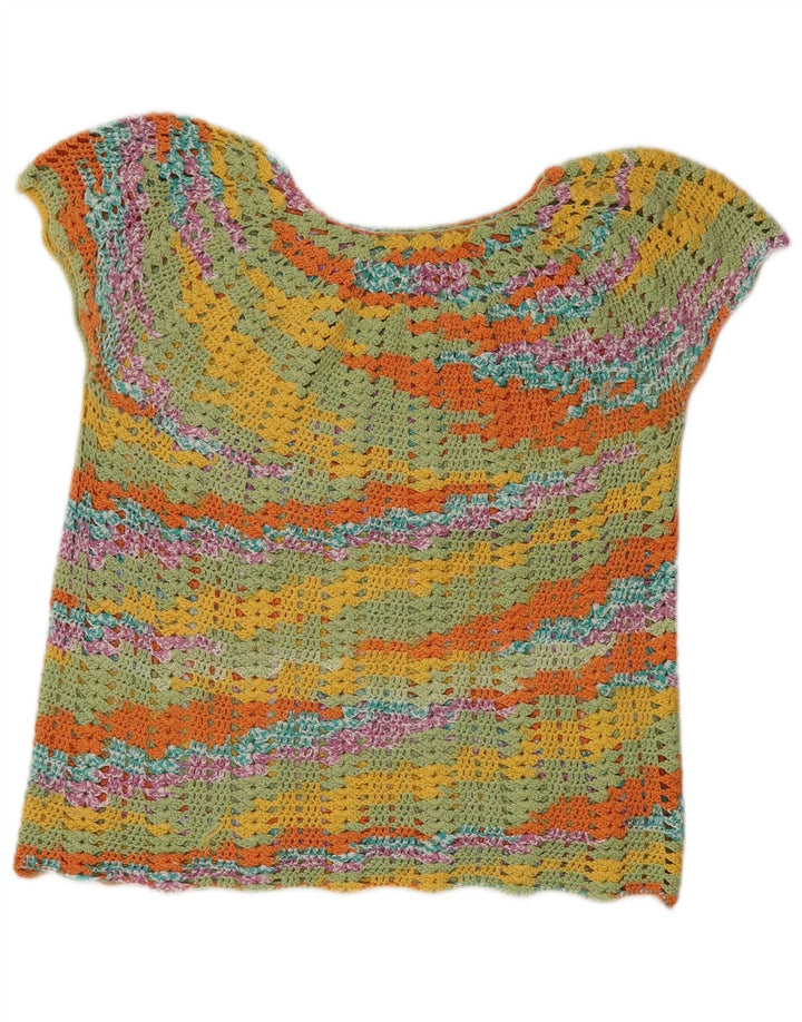 Sweter damski w stylu vintage z dekoltem w łódkę UK 14, średni, wielobarwny