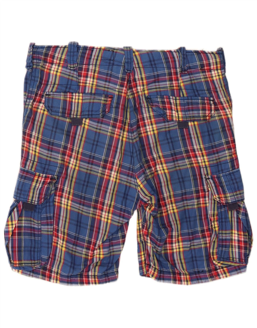 Męskie spodenki cargo Jack & Jones, średnie W34, bawełna w niebieską kratkę
