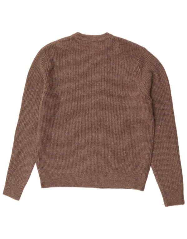 Marks & Spencer Męski sweter z okrągłym dekoltem, średni brąz, akryl