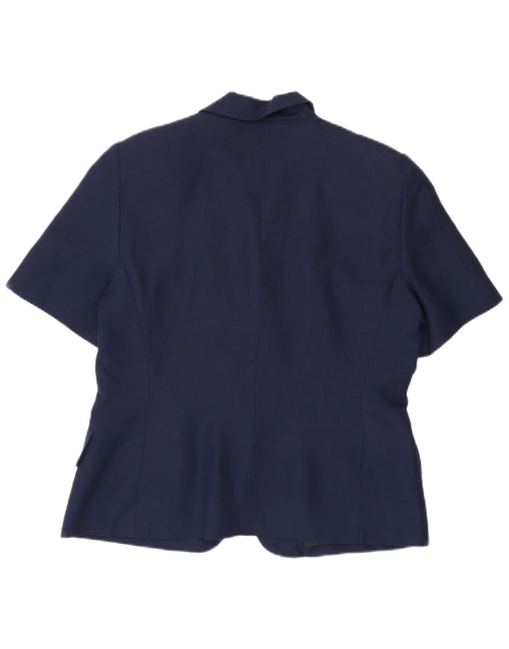 Damska marynarka Ferre 001 z krótkim rękawem, zapinana na 1 guzik, UK 18 XL, granatowa