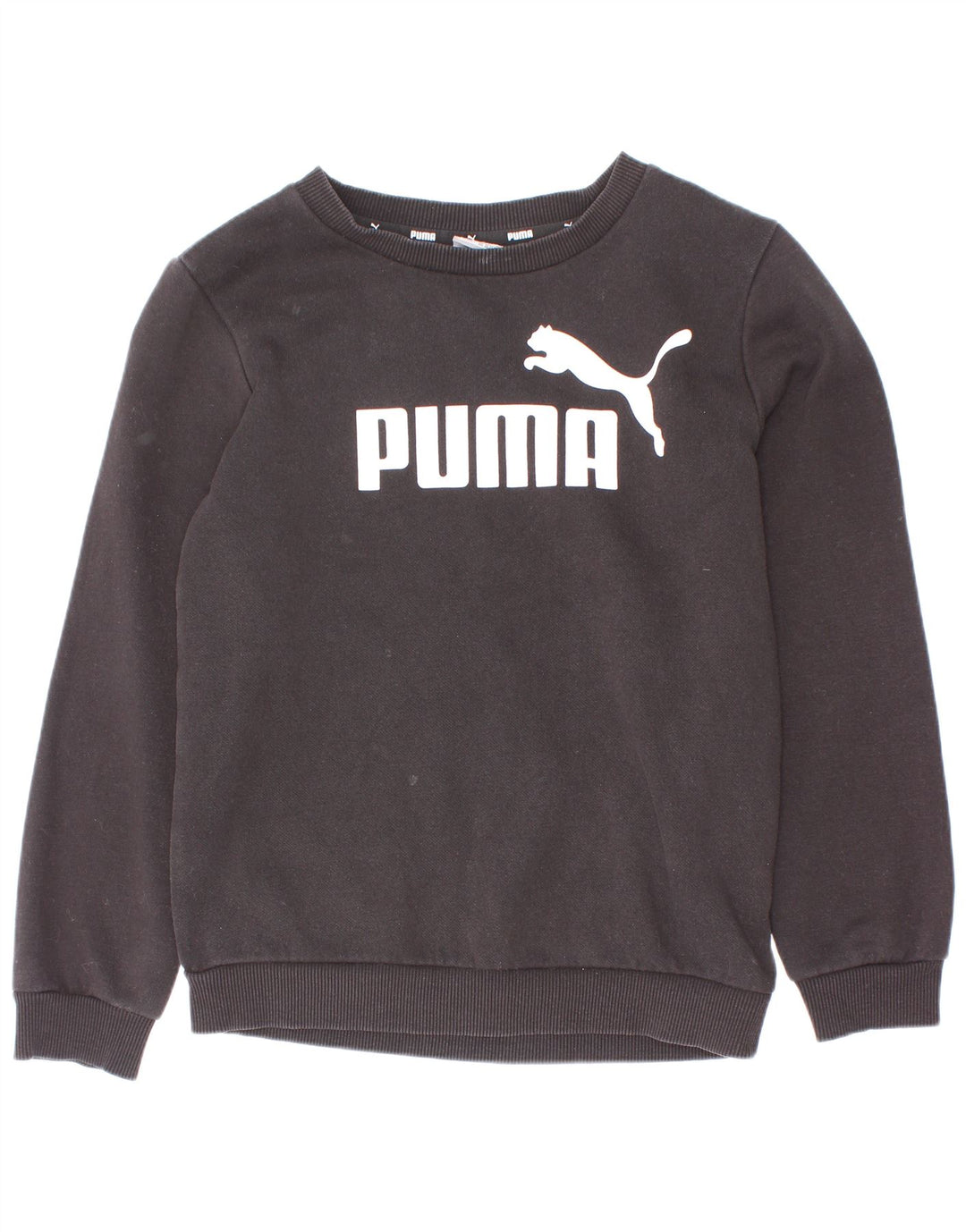 Chłopięca bluza z grafiką Puma, 7-8 lat, czarna bawełna