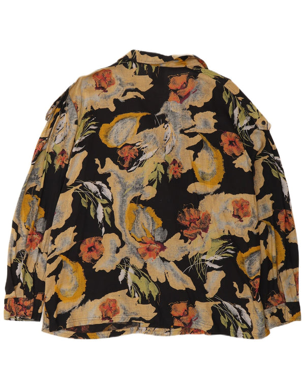 Damska bluzka koszulowa C&A EU 48 2XL Wielokolorowa wiskoza w kwiaty