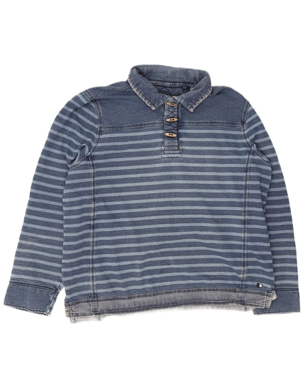 Męska bluza polo Fat Face Sweter XL Niebieskie paski, bawełna