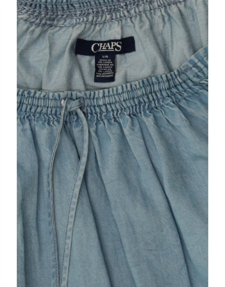 CHAPS Womens Blouse Top UK 16 Large Blue Tencel Vintage Chaps and Second-Hand Chaps from Messina Hembry 