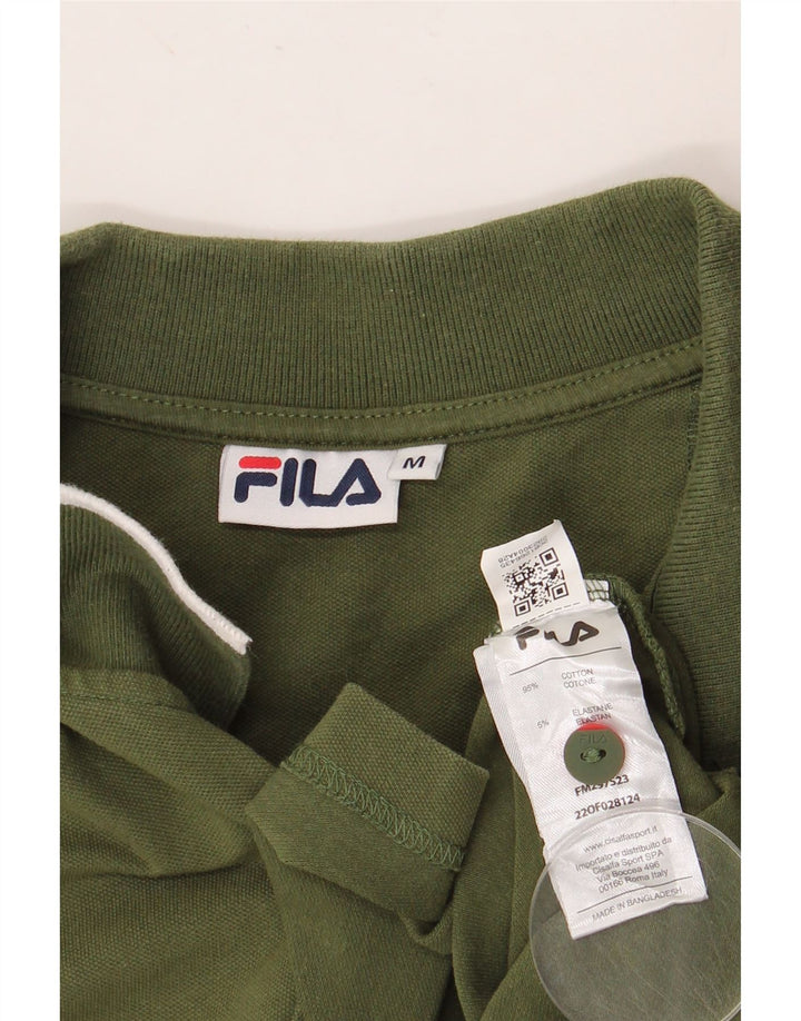 Męska koszulka polo FILA, średnia, bawełniana khaki