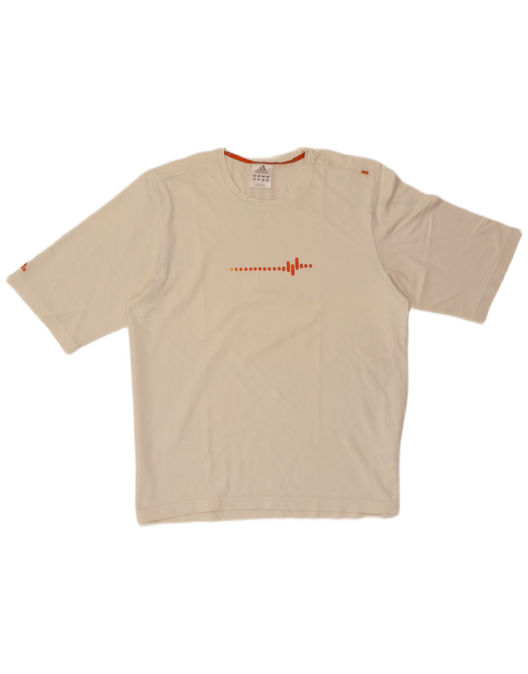 Męski T-shirt z grafiką ADIDAS, duży, bawełniany w kolorze złamanej bieli