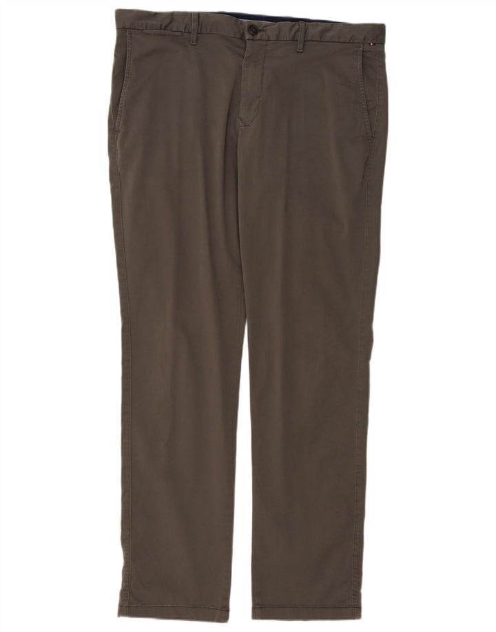 Męskie spodnie typu slim chino TOMMY HILFIGER W36 L32 Szara bawełna