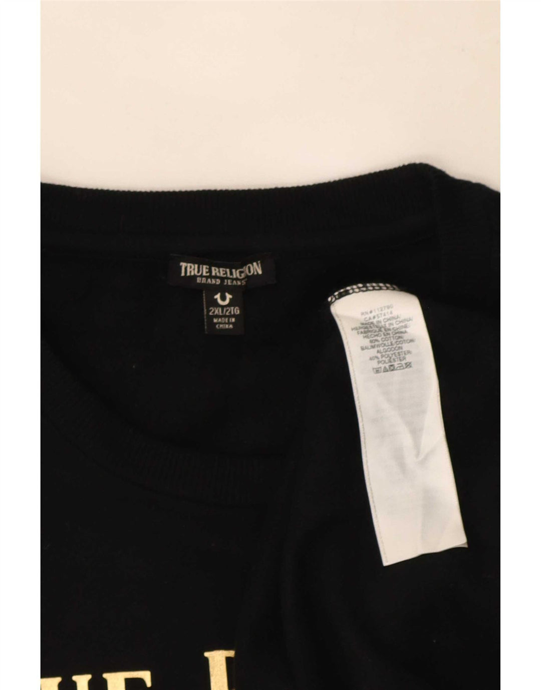 Męska bluza z grafiką True Religion, 2XL, czarna, bawełniana