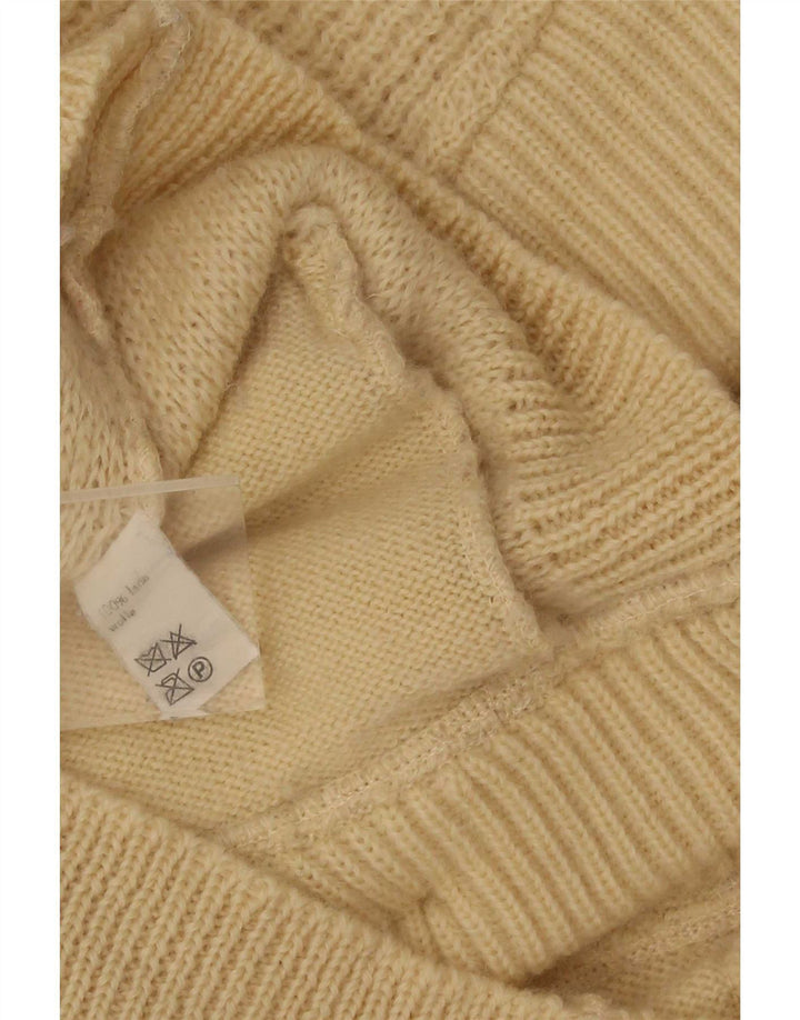 Vintage męski sweter kardigan IT 50 średnio beżowa wełna