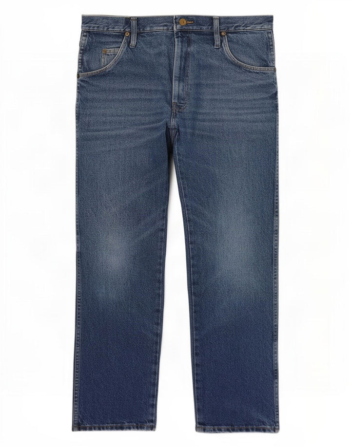 Wrangler Męskie Proste Dżinsy W32 L30 Niebieskie Bawełniane