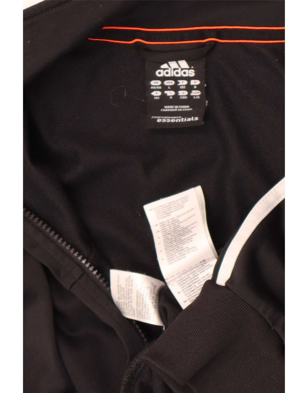 Adidas Męska kurtka dresowa Climalite UK 44/46, duża, czarna, poliestrowa