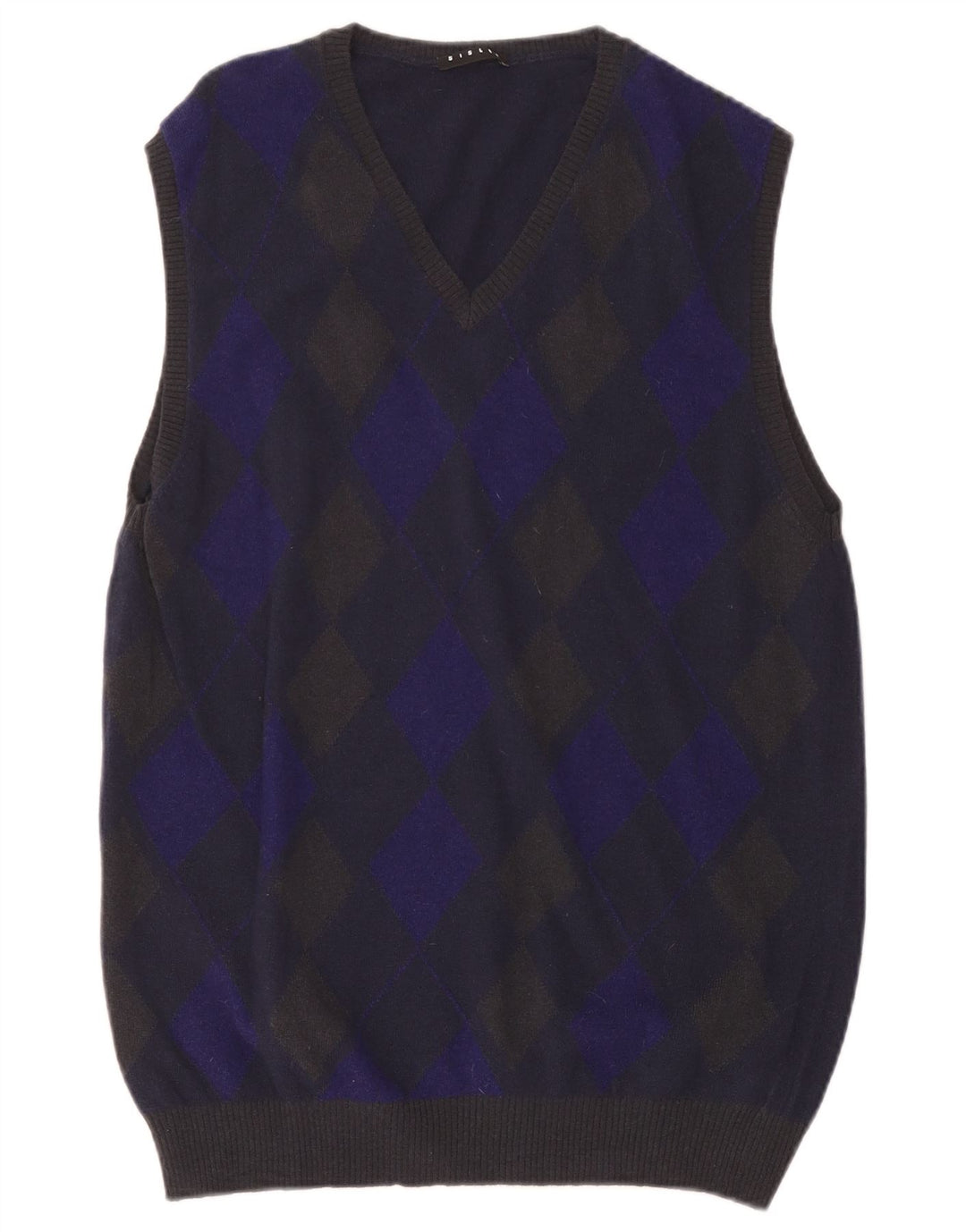 Tank top męski SISLEY XL w kolorze granatowym Argyle/diamentowa wełna