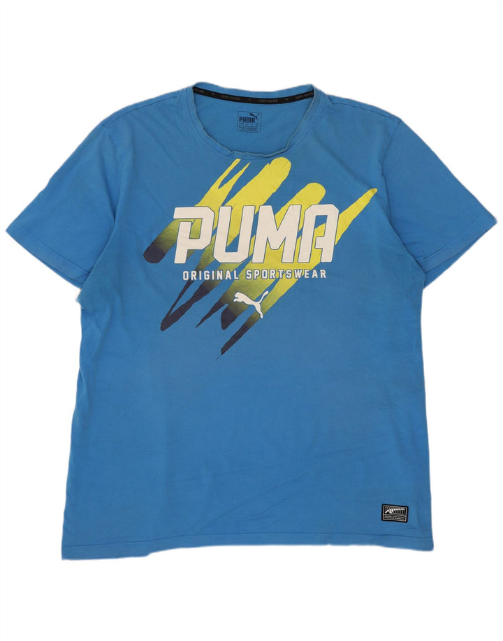 Męska koszulka z grafiką Puma Top 2XL w kolorze niebieskim