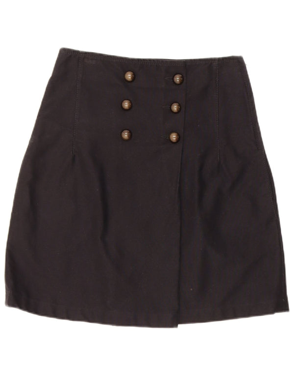 Armani Jeans Womens Mini Wrap Skirt UK 12 Medium W26 Navy Blue Cotton
