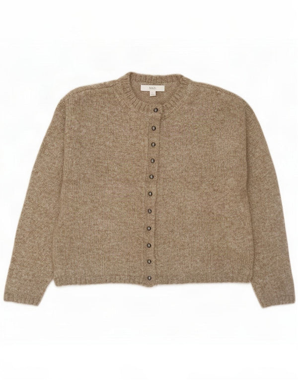 Krótki sweter damski Marks & Spencer UK 10 Mały brązowy akryl