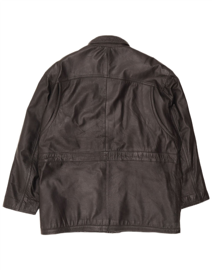 Pointers Męska kurtka skórzana UK 40, duża czarna skóra