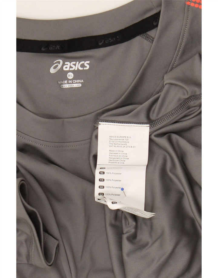 Męska koszulka Asics Top XL, szary, geometryczny poliester