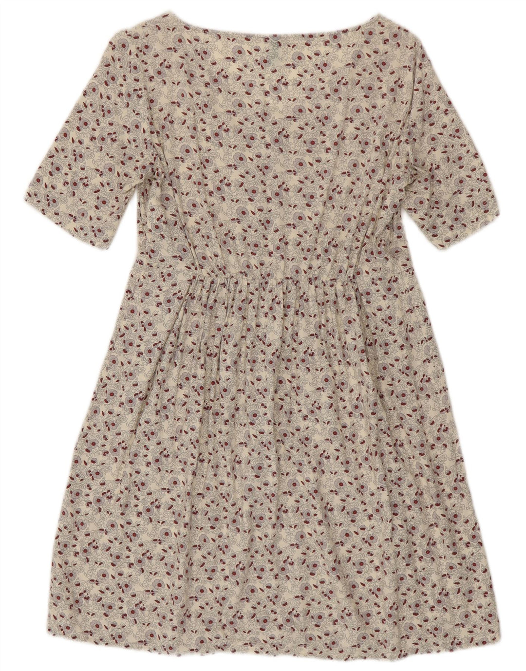 BENETTON Damska sukienka o linii A UK 6 XS w kolorze złamanej bieli w kwiaty, wiskoza