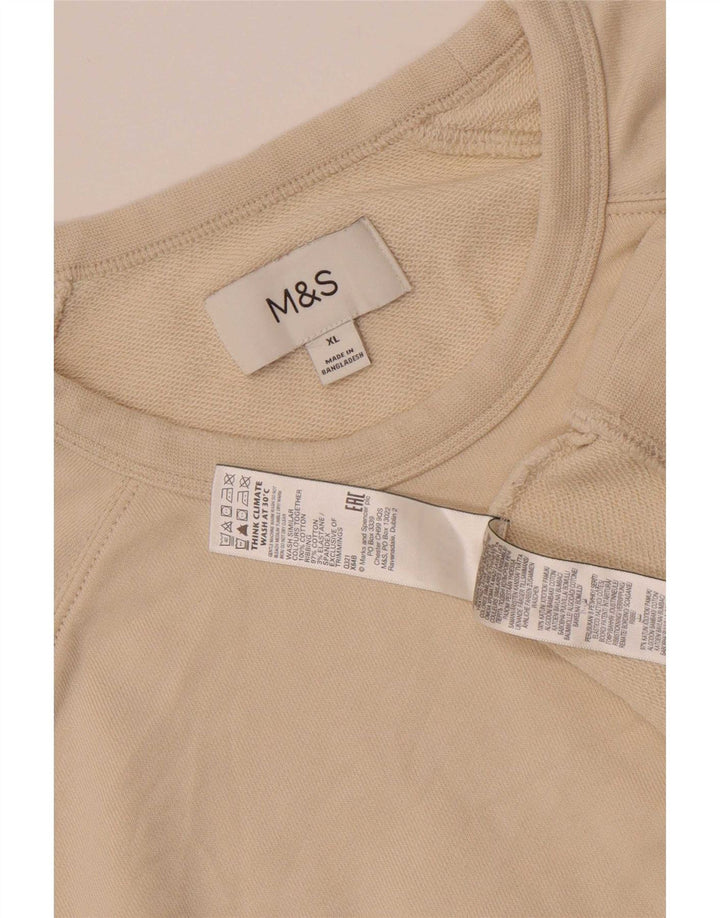 Marks & Spencer Męski sweter XL, beżowy, bawełniany