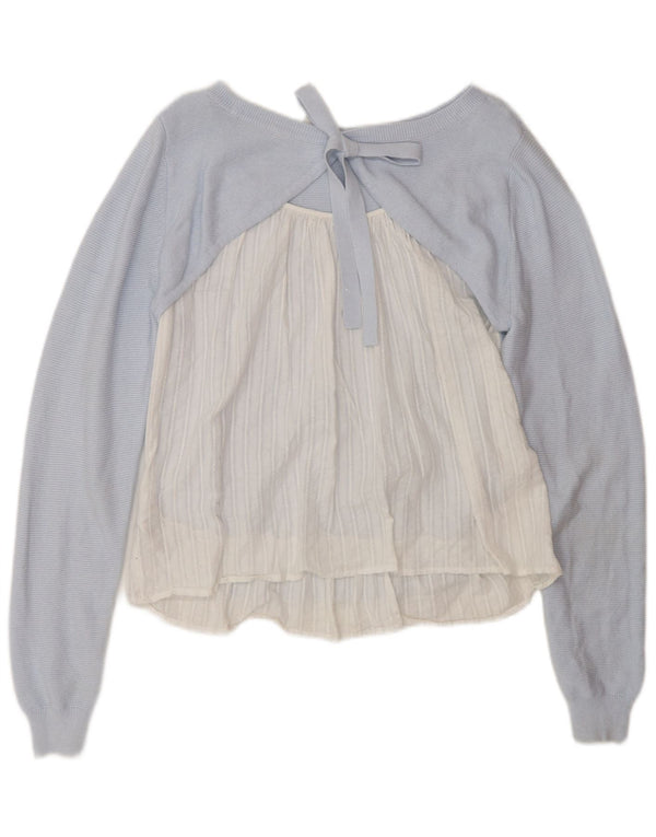Damski sweter MINT VELVET z dekoltem w łódkę UK 14, średni niebieski, blok kolorów