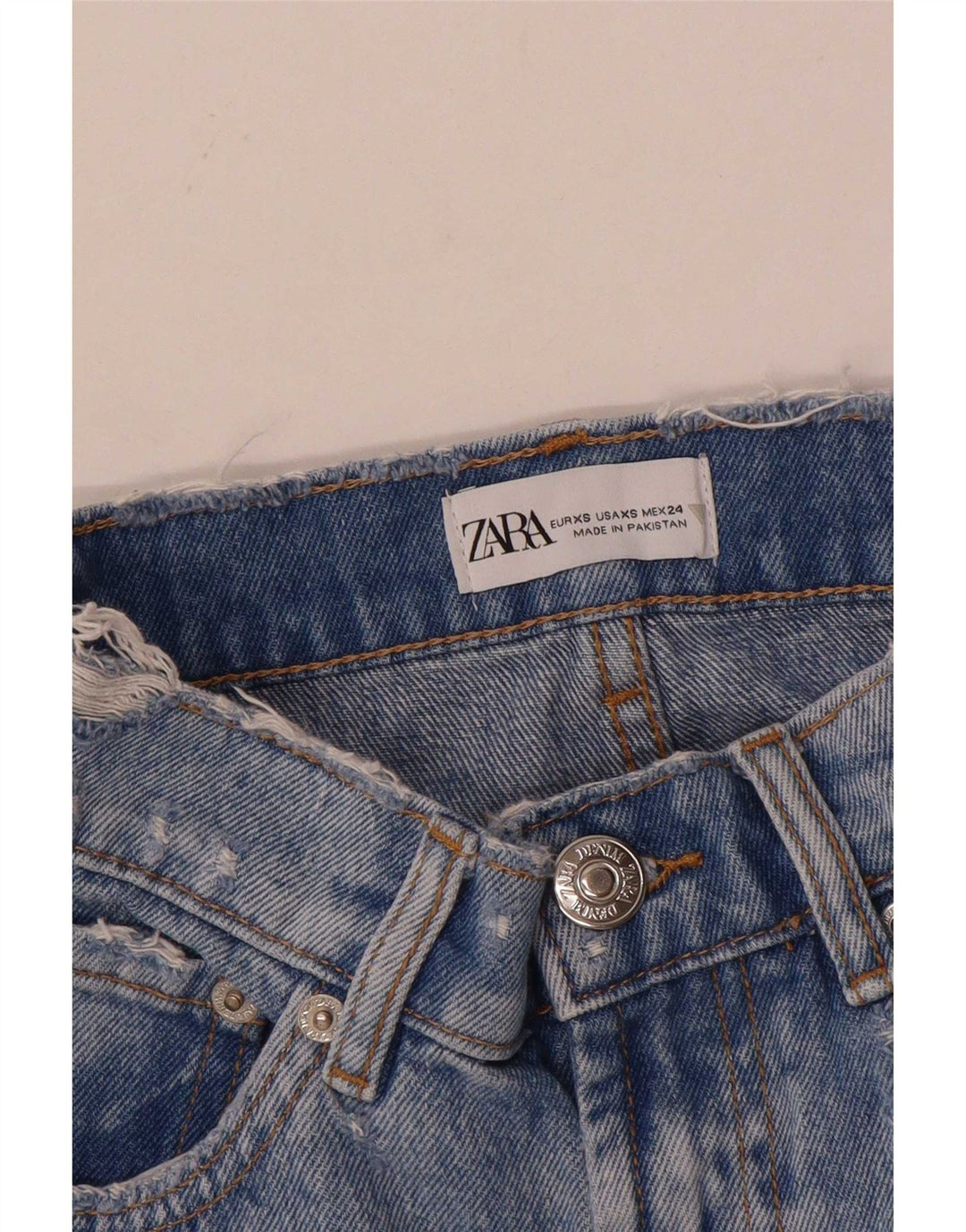 Damska mini spódniczka dżinsowa Zara XS W24 niebieska