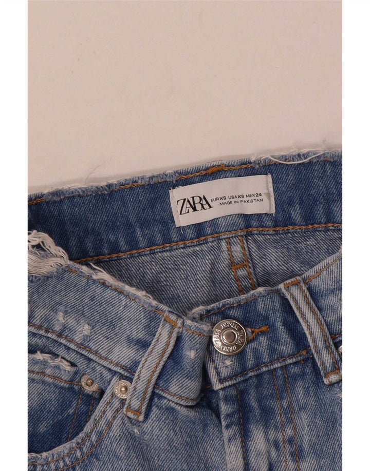 Damska mini spódniczka dżinsowa Zara XS W24 niebieska