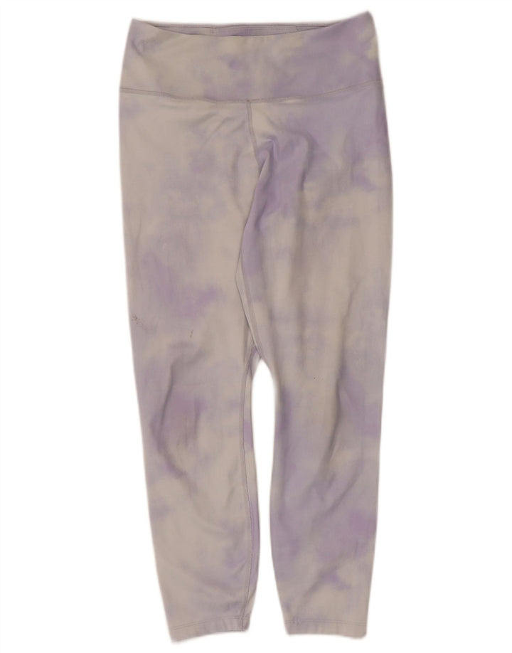 Damskie legginsy Nike Dri Fit Capri UK 8, mały, fioletowy, poliestrowy krawat