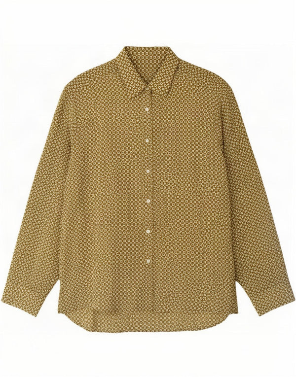 Męska koszula w stylu vintage o regularnym kroju, średni khaki, geometryczny