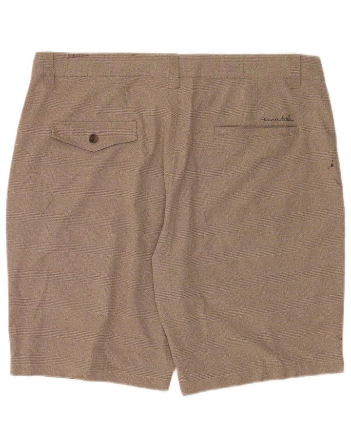 Męskie spodenki Chino Travis Mathew W36, duży, beżowy poliester w kratkę