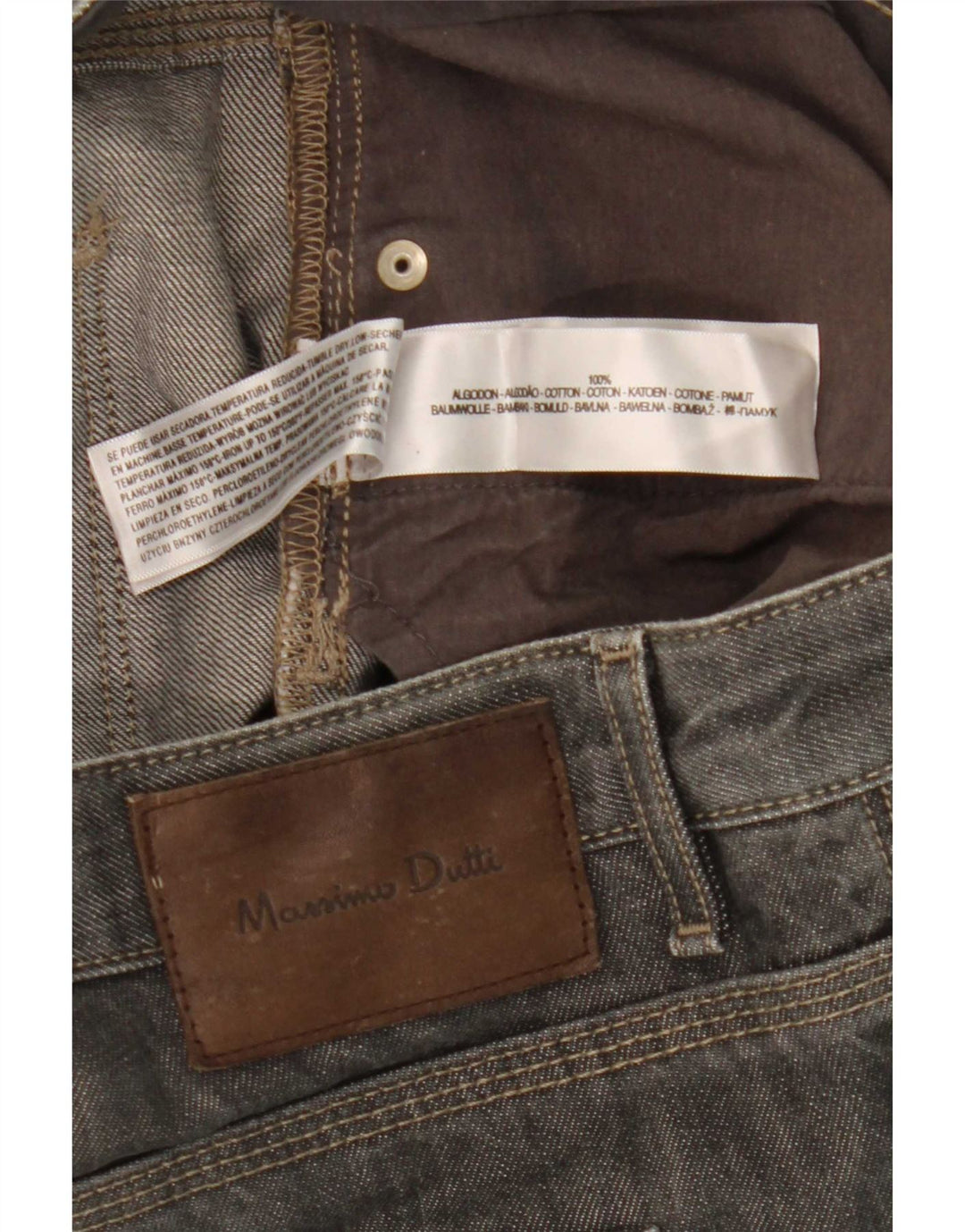 Męskie proste dżinsy Massimo Dutti EU 44 Large W34 L29 Szara bawełna