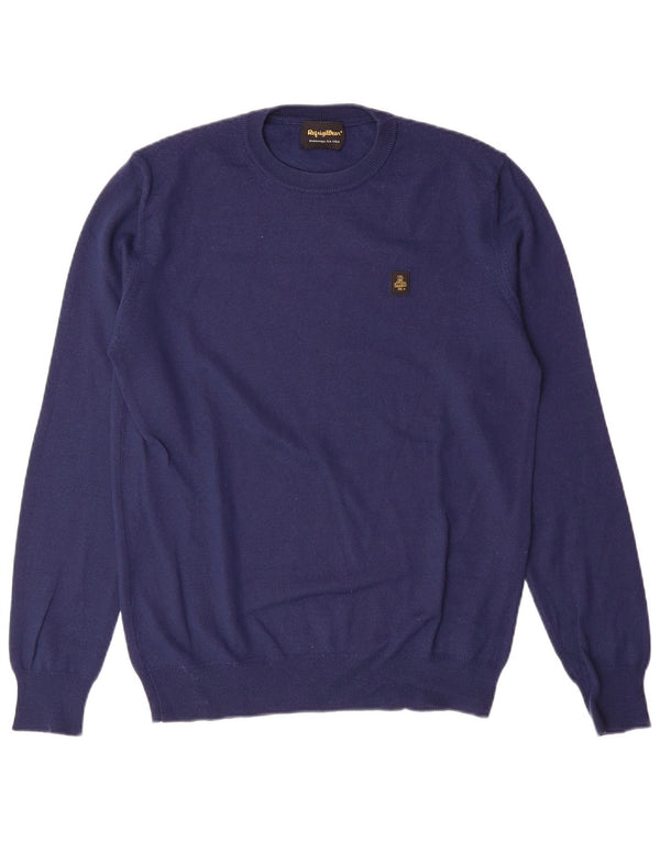 REFRIGIWEAR Chłopięcy sweter z okrągłym dekoltem 15-16 lat XL Granatowy Wełniany