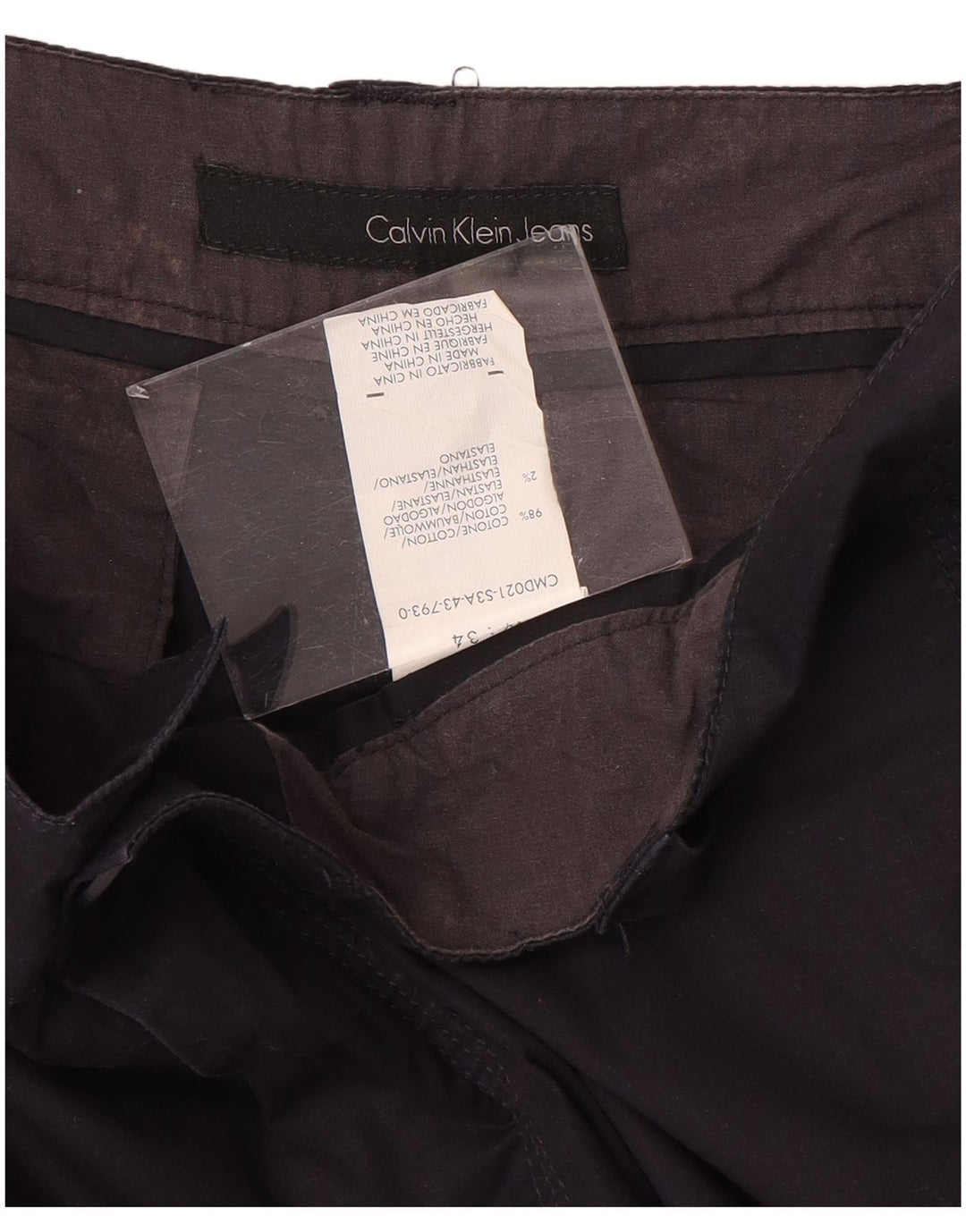 Męskie spodenki cargo Calvin Klein W34, duże, granatowe, bawełniane
