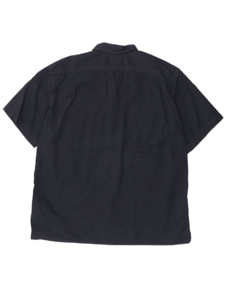 EDDIE BAUER Męska koszula z krótkim rękawem o klasycznym kroju XL, granatowa, bawełniana