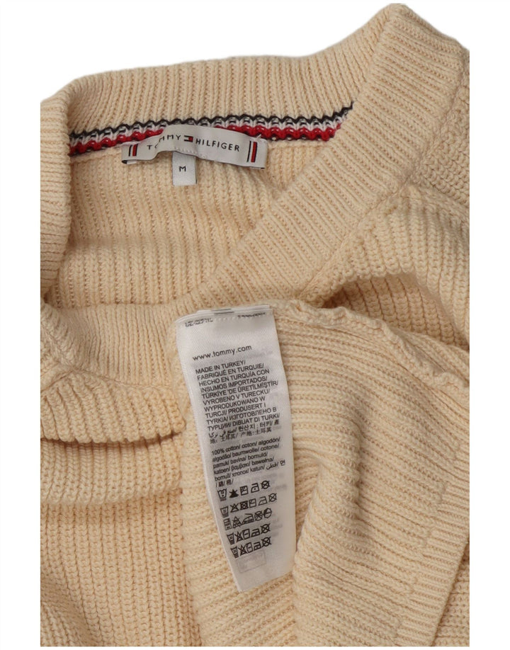 Damski sweter z okrągłym dekoltem Tommy Hilfiger UK 14, średni złamany biały