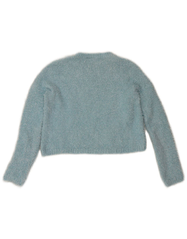 Topshop damski sweter z okrągłym dekoltem, UK 8, mały, niebieski poliester
