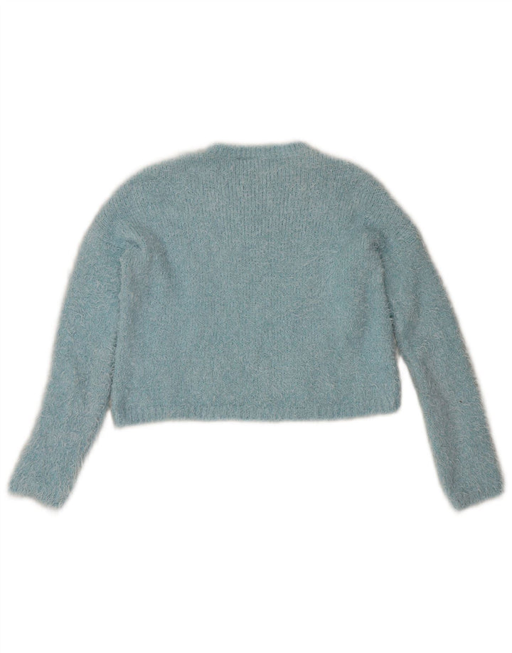 Topshop damski sweter z okrągłym dekoltem, UK 8, mały, niebieski poliester