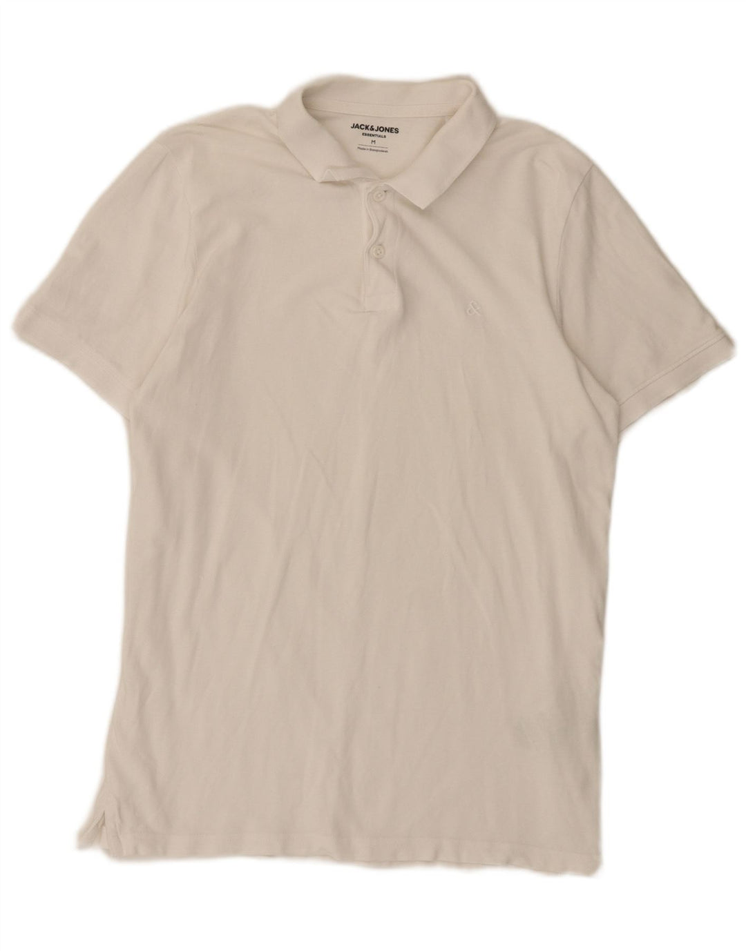 Męska koszulka polo Jack & Jones o regularnym kroju, średnia biała bawełna