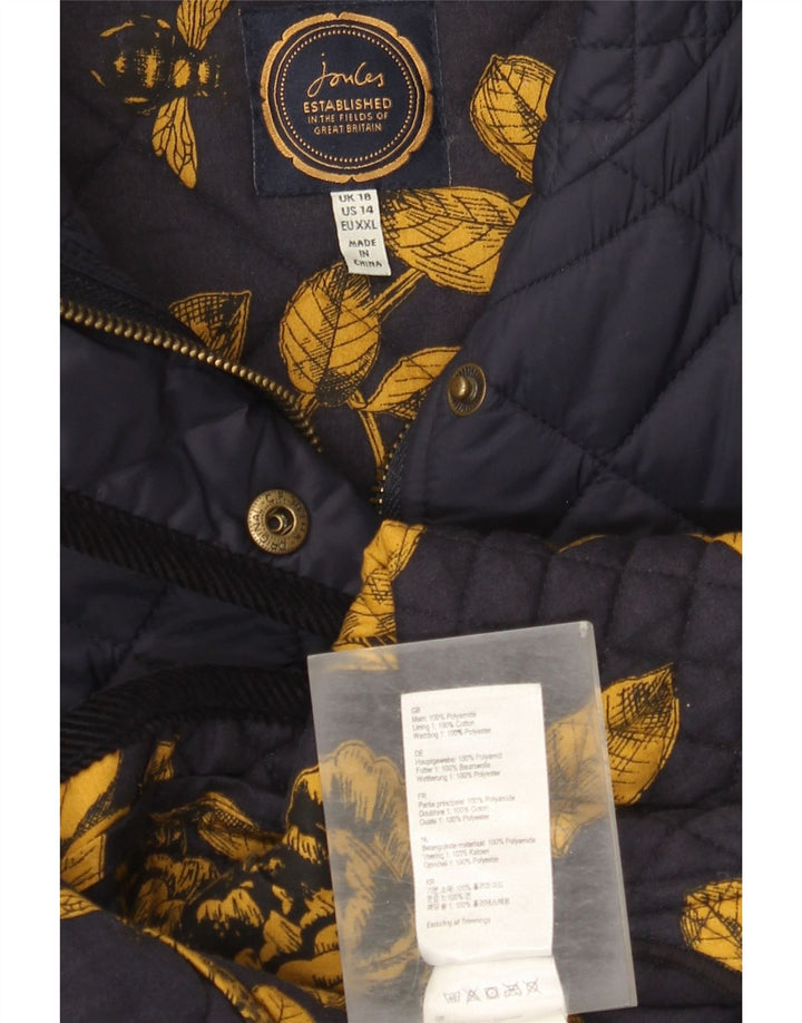Damska pikowana kurtka Joules UK 18 XL Granatowa, poliamidowa