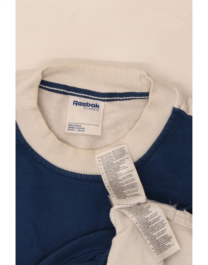 Damski sweter oversize REEBOK UK 16/18, duży niebieski z blokami kolorów